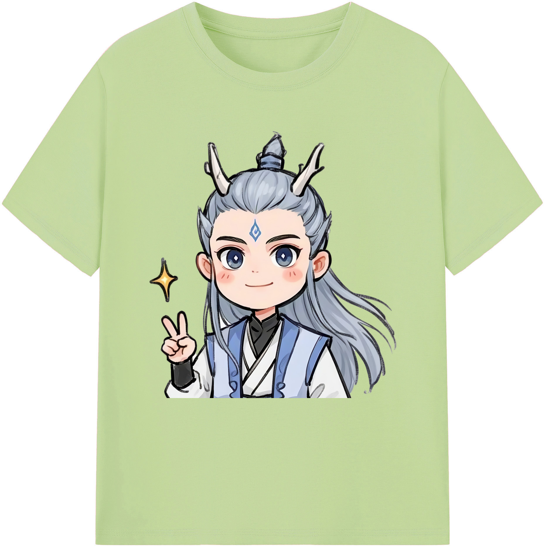 （画像用） Ne Zha 2 ナタ 魔童の大暴れ 綿100％半袖Tシャツ（フロントプリント）